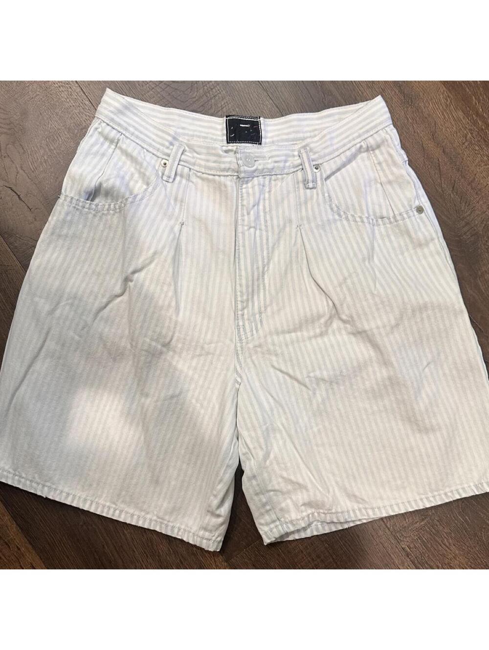 Women's White and Blue Shorts